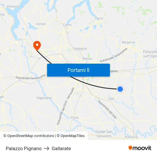 Palazzo Pignano to Gallarate map