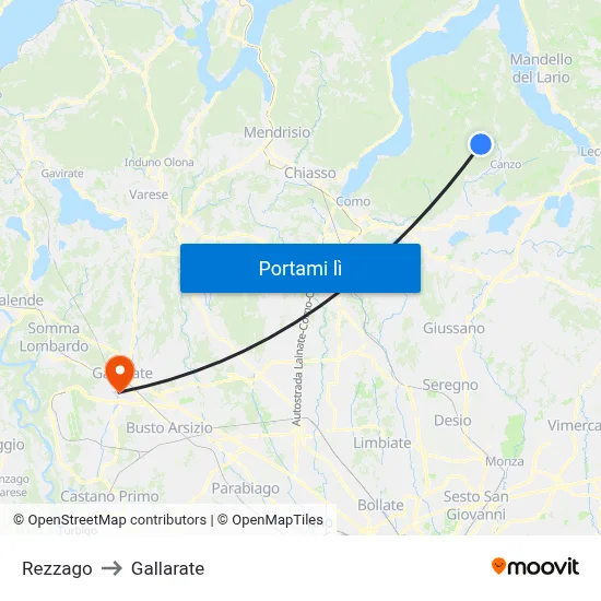 Rezzago to Gallarate map