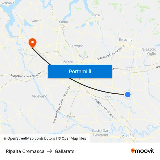 Ripalta Cremasca to Gallarate map
