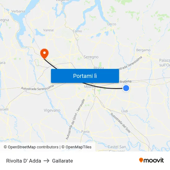 Rivolta D' Adda to Gallarate map