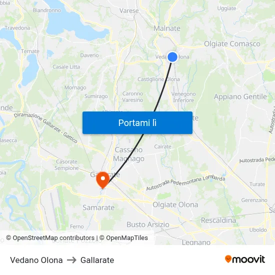Vedano Olona to Gallarate map