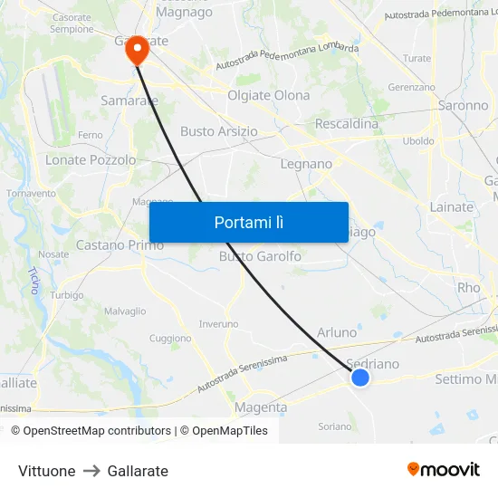 Vittuone to Gallarate map