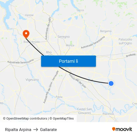 Ripalta Arpina to Gallarate map