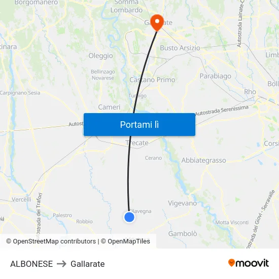 ALBONESE to Gallarate map