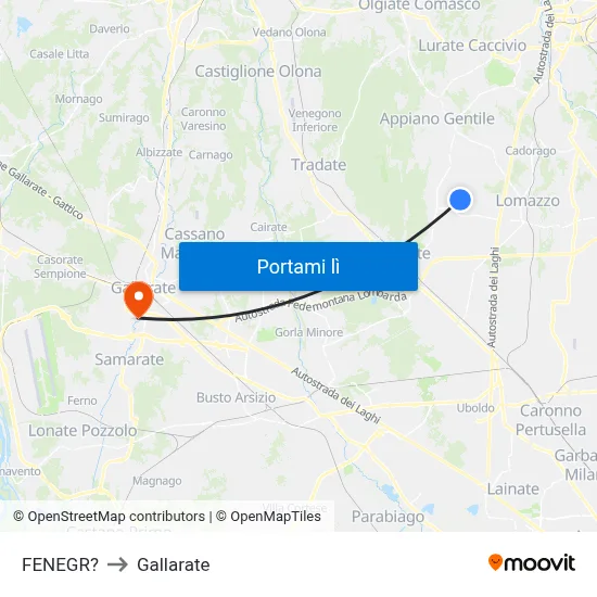 FENEGR? to Gallarate map