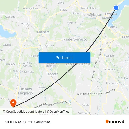 MOLTRASIO to Gallarate map