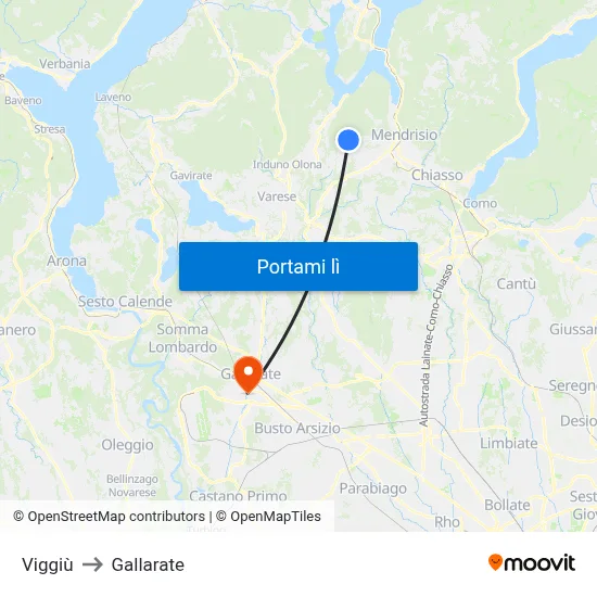 Viggiù to Gallarate map