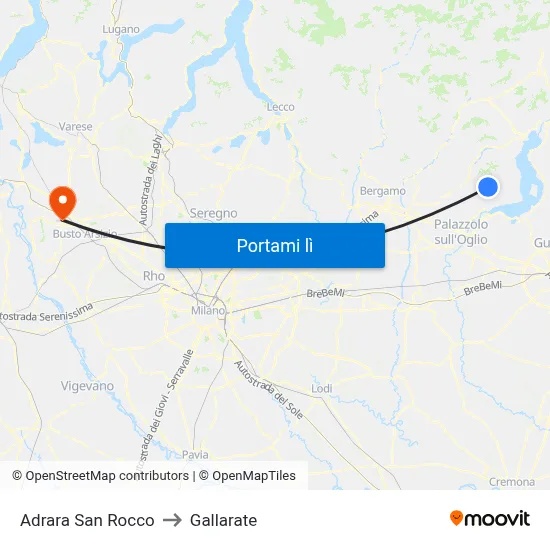 Adrara San Rocco to Gallarate map