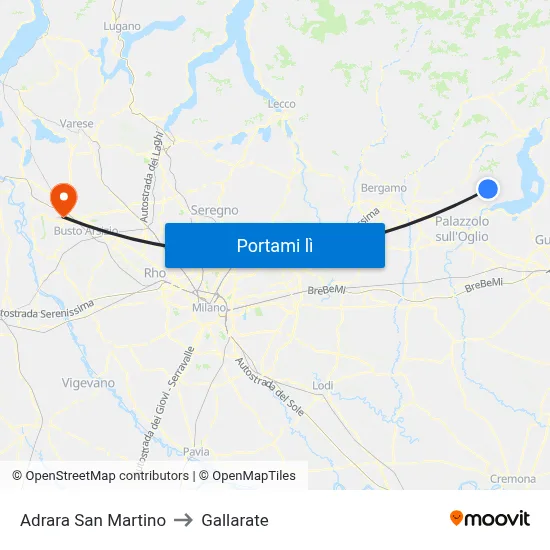 Adrara San Martino to Gallarate map