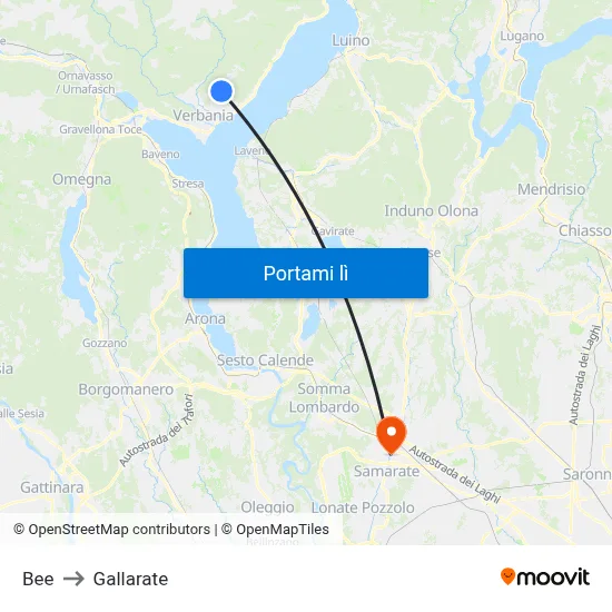 Bee to Gallarate map