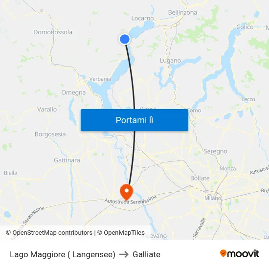 Lago Maggiore ( Langensee) to Galliate map