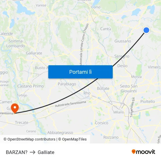 BARZAN? to Galliate map