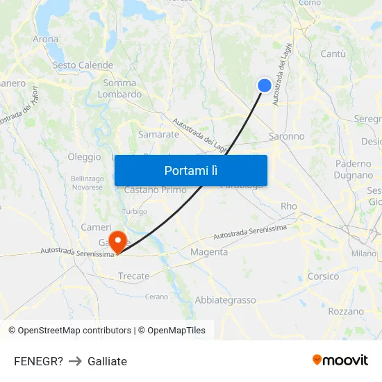 FENEGR? to Galliate map