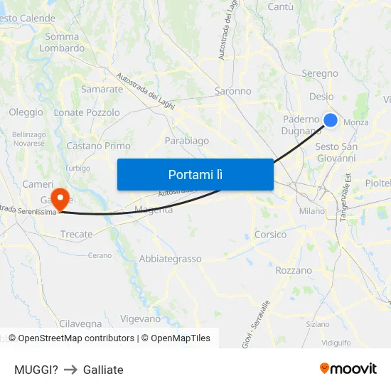 MUGGI? to Galliate map