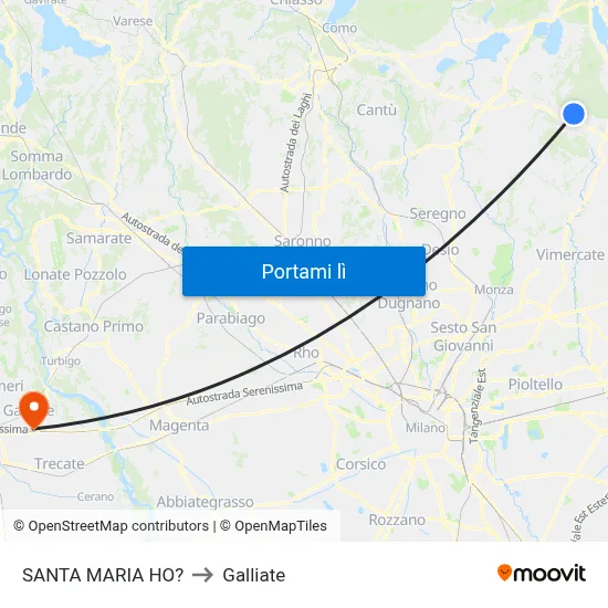 SANTA MARIA HO? to Galliate map