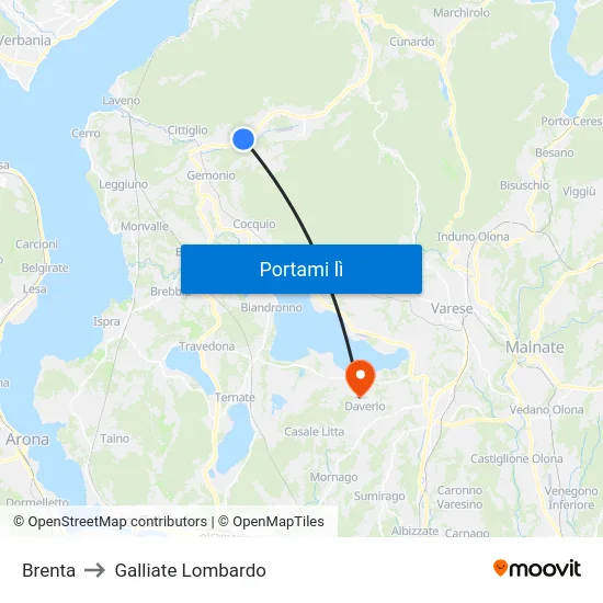 Brenta to Galliate Lombardo map