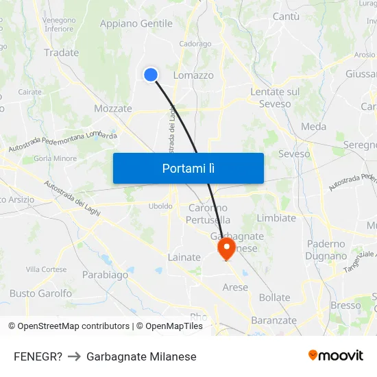 FENEGR? to Garbagnate Milanese map