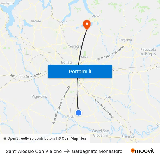Sant' Alessio Con Vialone to Garbagnate Monastero map