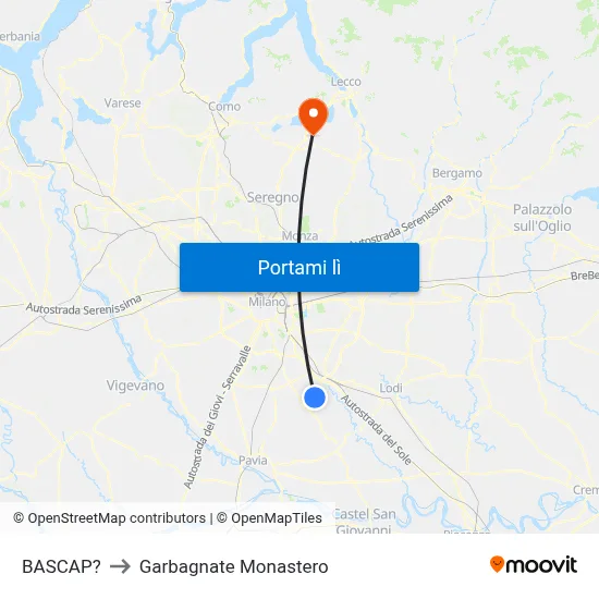 BASCAP? to Garbagnate Monastero map