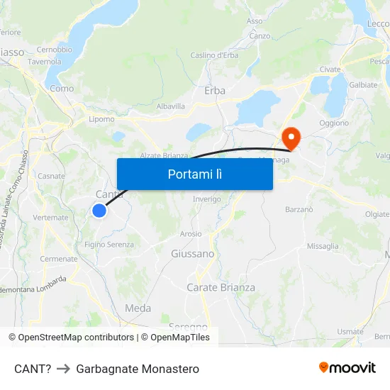 CANT? to Garbagnate Monastero map