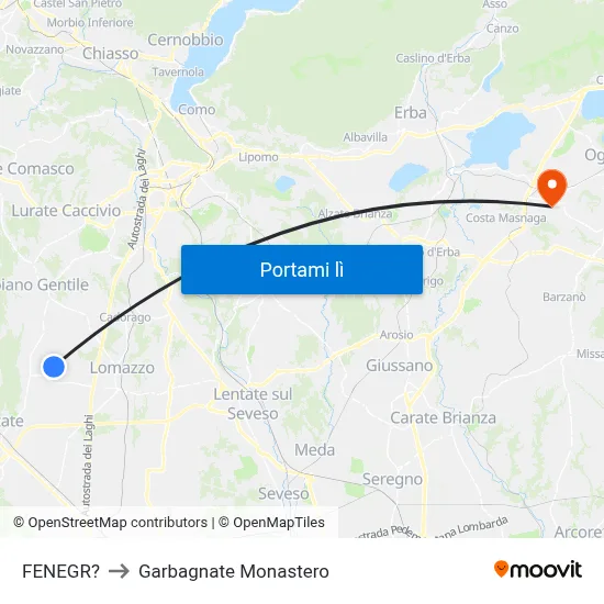 FENEGR? to Garbagnate Monastero map