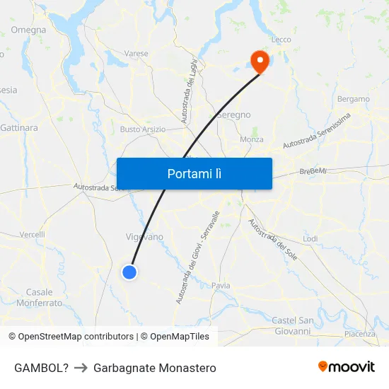 GAMBOL? to Garbagnate Monastero map