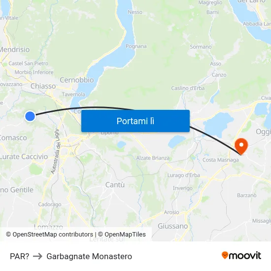 PAR? to Garbagnate Monastero map