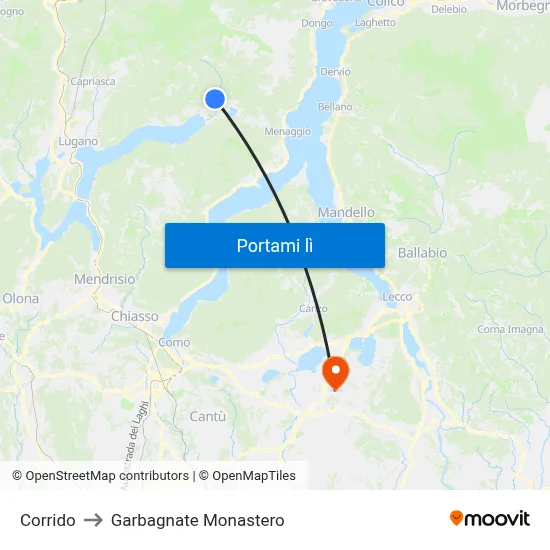 Corrido to Garbagnate Monastero map