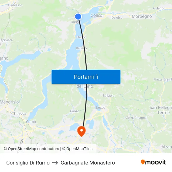 Consiglio Di Rumo to Garbagnate Monastero map