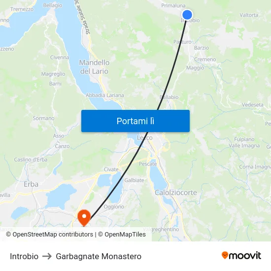 Introbio to Garbagnate Monastero map