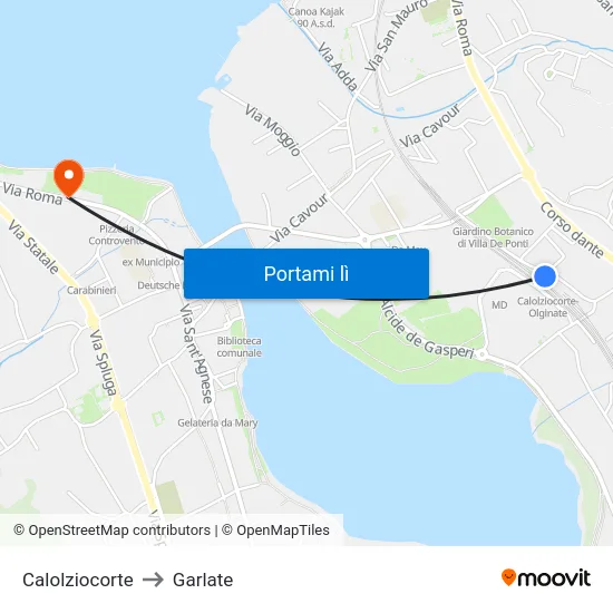Calolziocorte to Garlate map