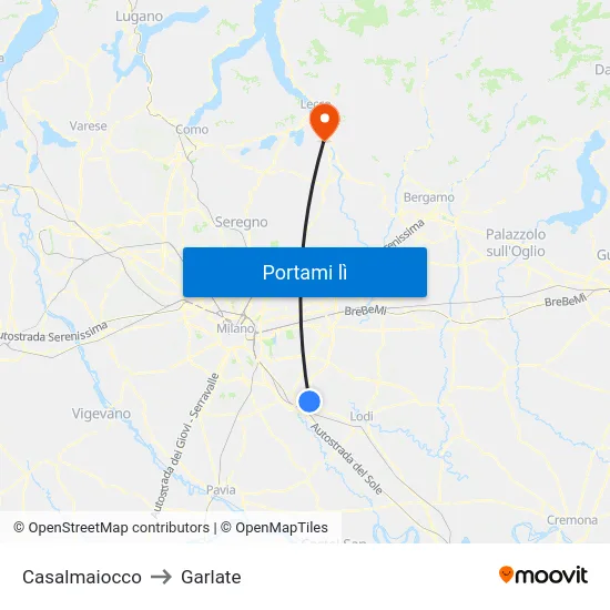 Casalmaiocco to Garlate map