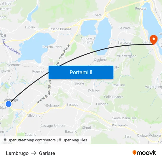 Lambrugo to Garlate map