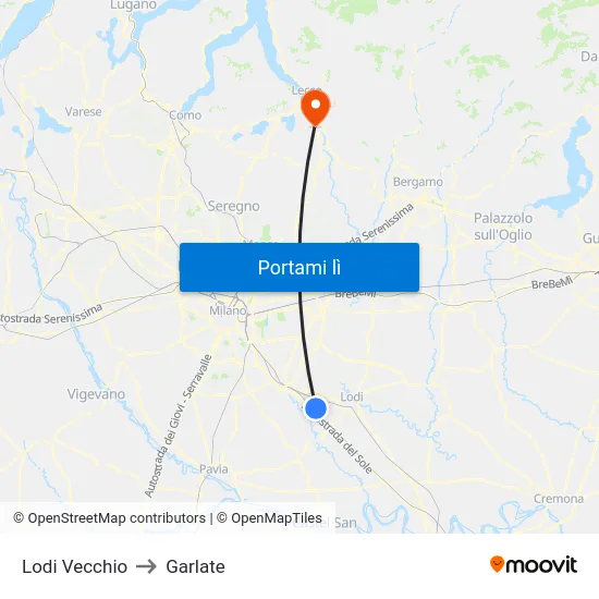 Lodi Vecchio to Garlate map