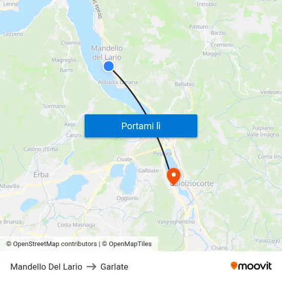 Mandello Del Lario to Garlate map