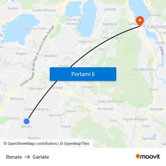 Renate to Garlate map