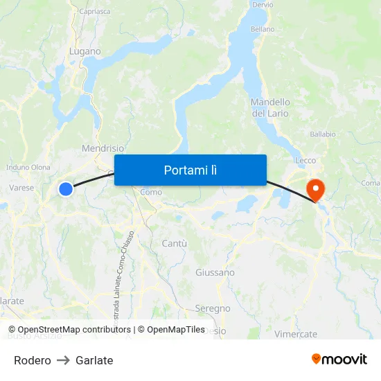 Rodero to Garlate map