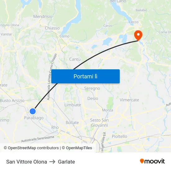 San Vittore Olona to Garlate map