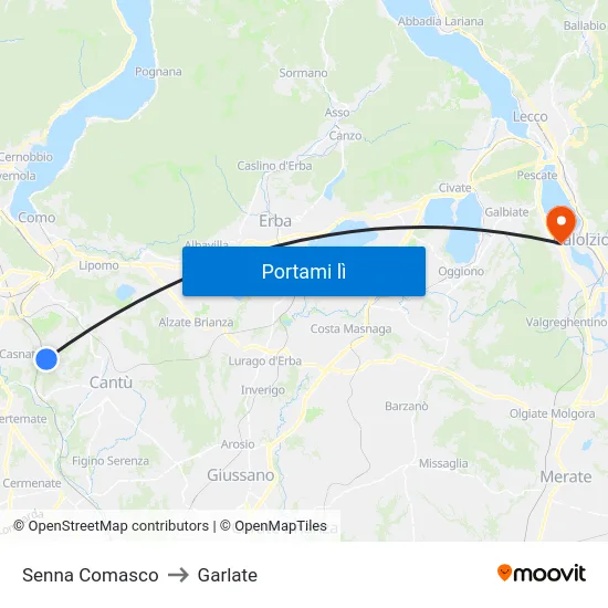 Senna Comasco to Garlate map