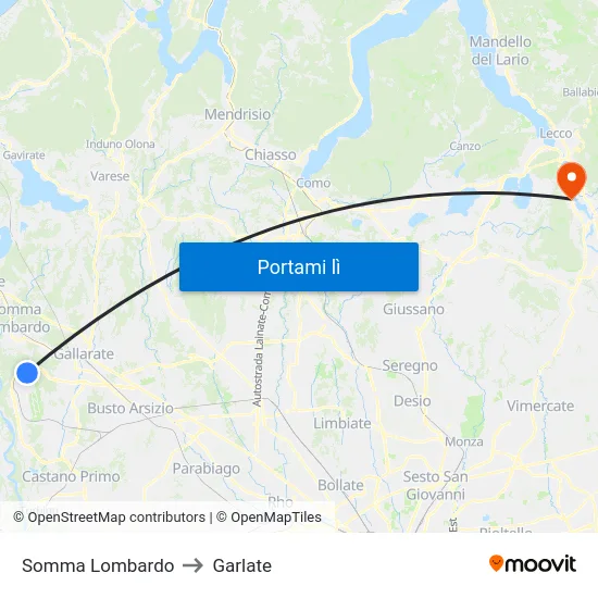 Somma Lombardo to Garlate map