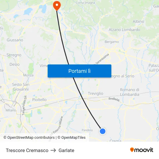 Trescore Cremasco to Garlate map