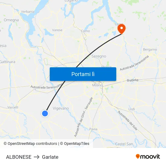 ALBONESE to Garlate map