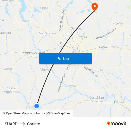 SUARDI to Garlate map