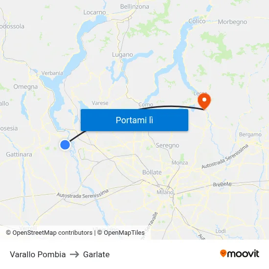 Varallo Pombia to Garlate map