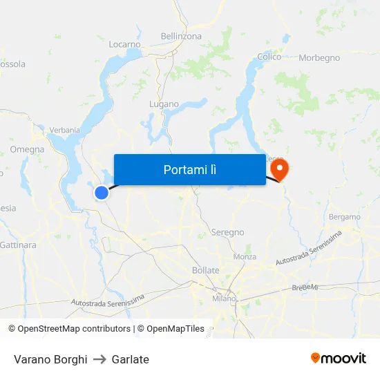 Varano Borghi to Garlate map