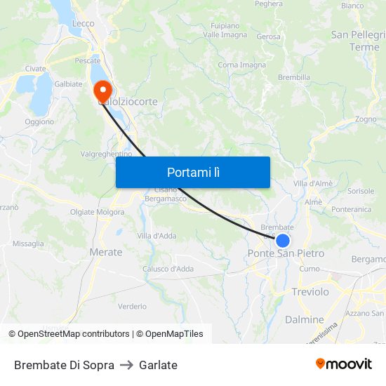 Brembate Di Sopra to Garlate map