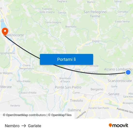 Nembro to Garlate map