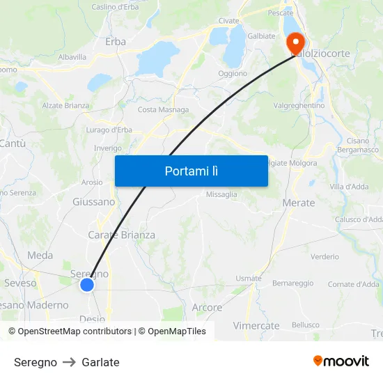 Seregno to Garlate map