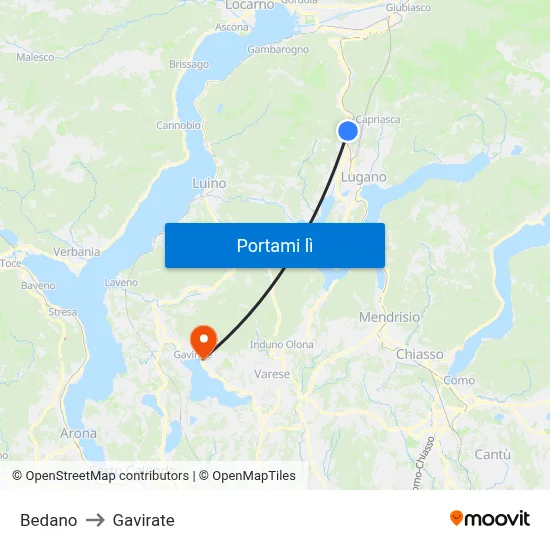Bedano to Gavirate map