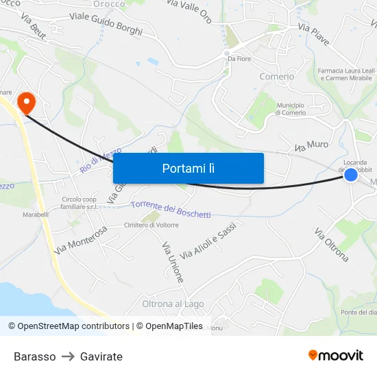 Barasso to Gavirate map